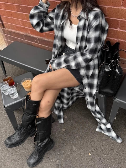 Check Maxi Shirt