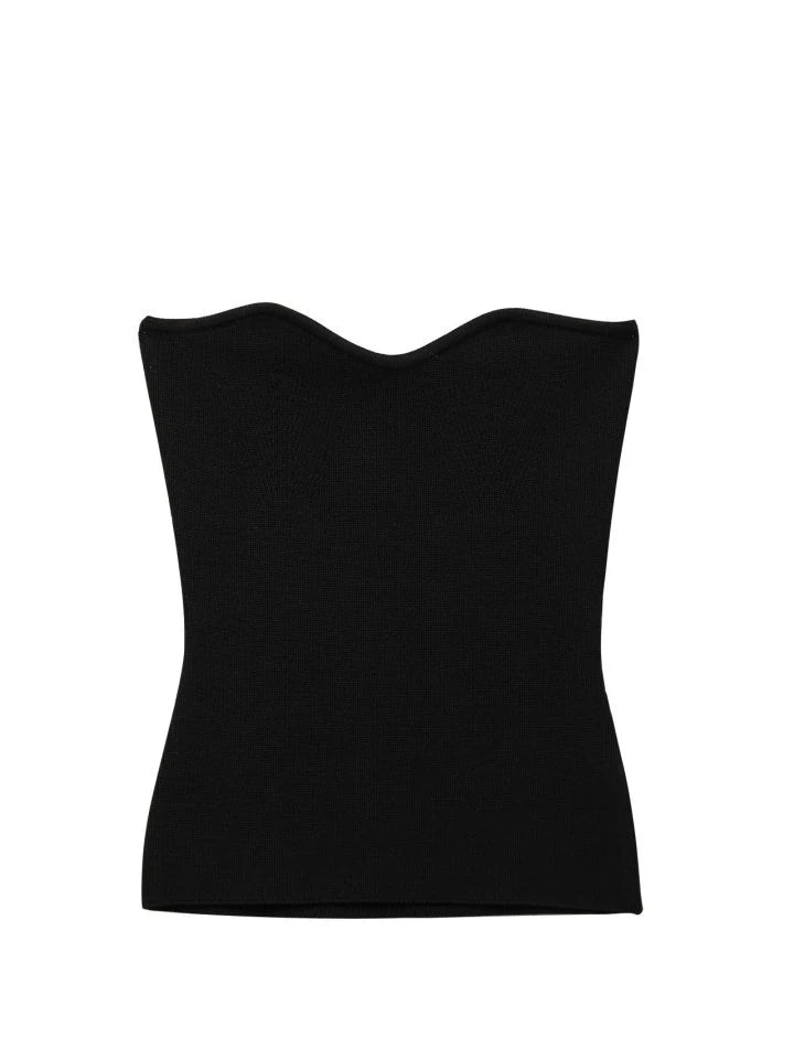 Volume Bust Tube Knit Top