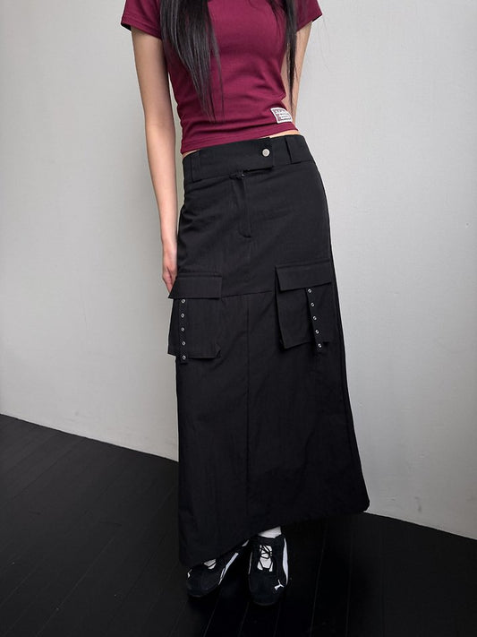 Cargo Slit Long Skirt