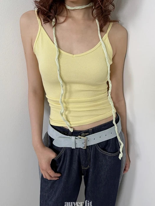 Backless Low Sleeveless Top