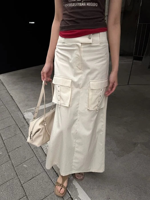 Cargo Slit Long Skirt