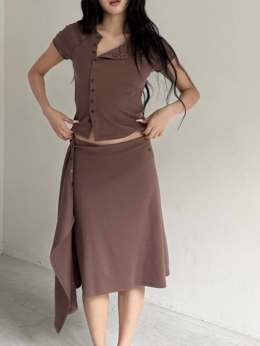 Button Set (Cardigan + Skirt)
