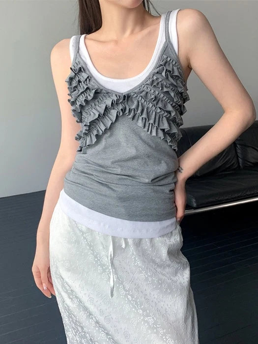 CC Frill Sleeveless Top