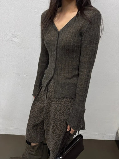 Rib Slim Cardigan