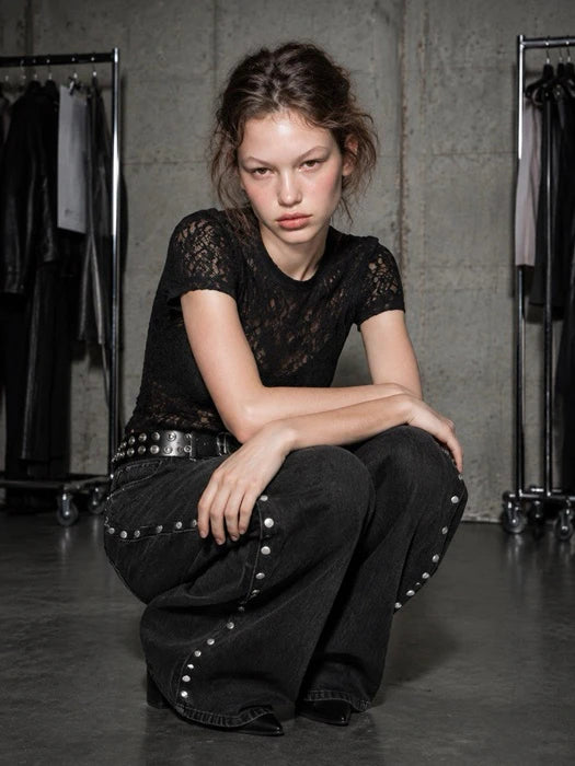 Sheer Lace Slim Tee