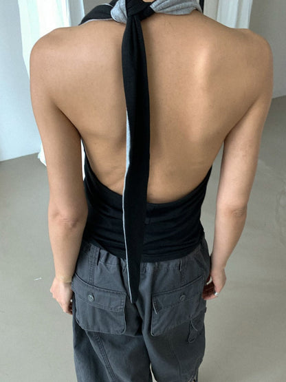 Hold Halterneck Sleeveless Top in Soft Cotton Modal Blend