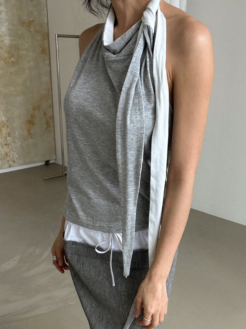 Hold Halterneck Sleeveless Top in Soft Cotton Modal Blend