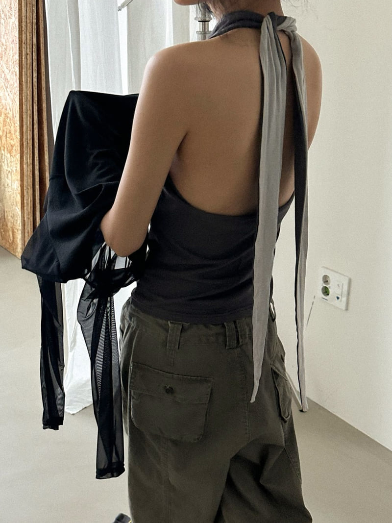 Hold Halterneck Sleeveless Top in Soft Cotton Modal Blend
