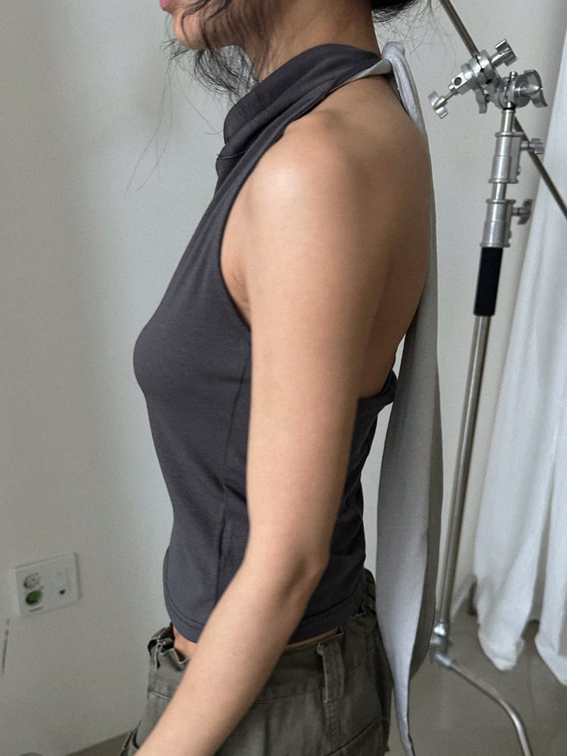Hold Halterneck Sleeveless Top in Soft Cotton Modal Blend