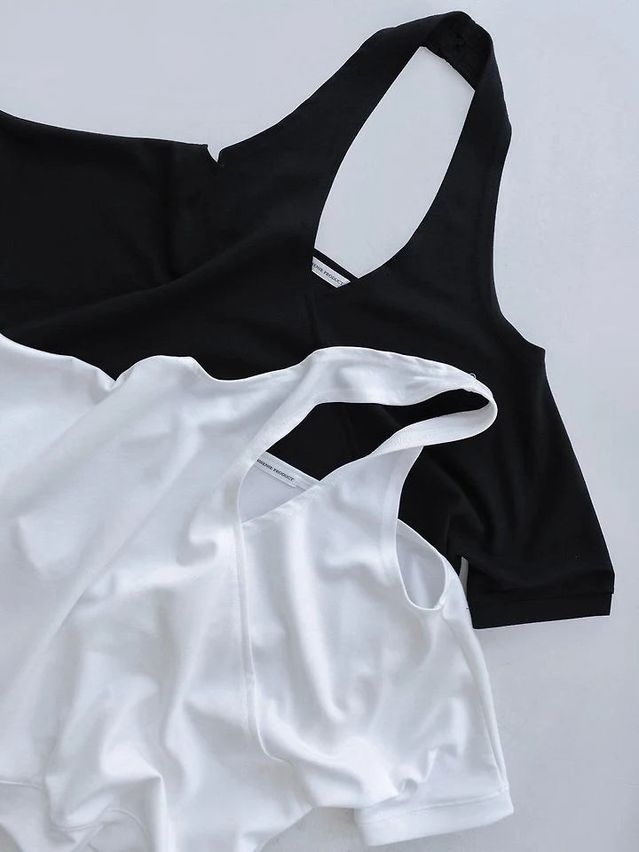 Draped Halter Off-Shoulder Short-Sleeve Top