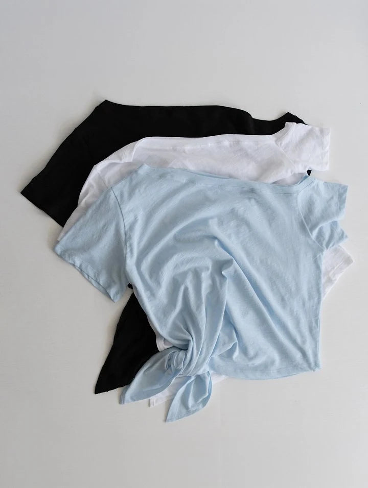 Slub Asymmetric Slit Off-Shoulder Top