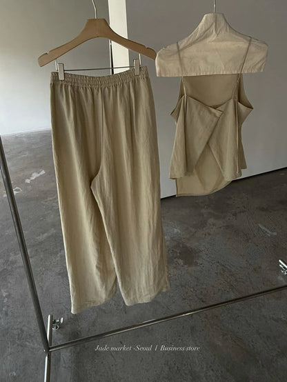 Enren Pants, Comfortable Relaxed Fit Women's Summer Fashion Bottoms
