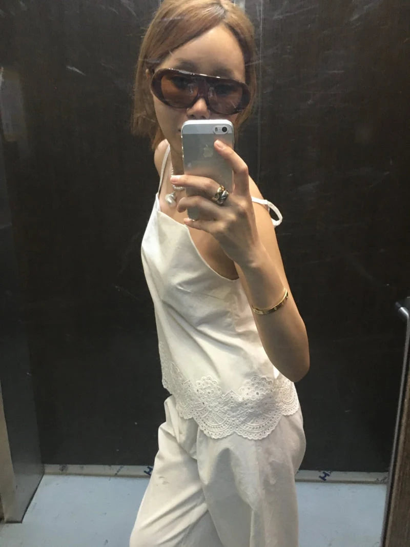 Punching Sleeveless Blouse