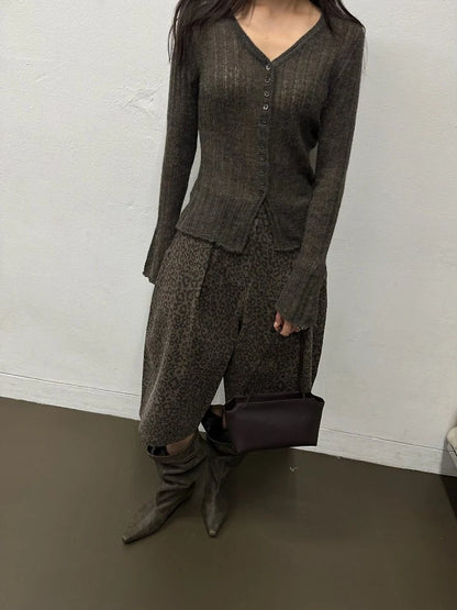 Rib Slim Cardigan