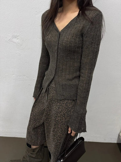 Rib Slim Cardigan