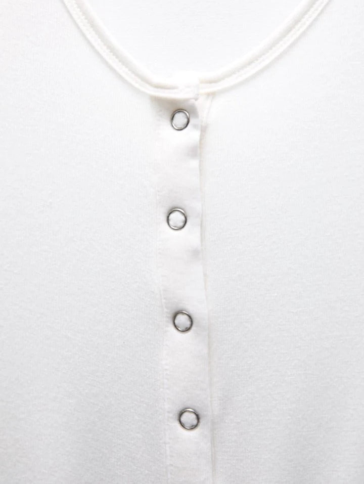Ring Snap Button Detail Bodysuit