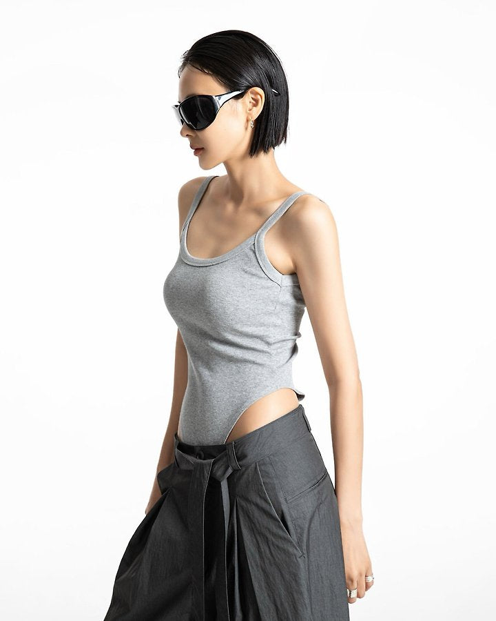 Sleeveless Open-Back Bodysuit
