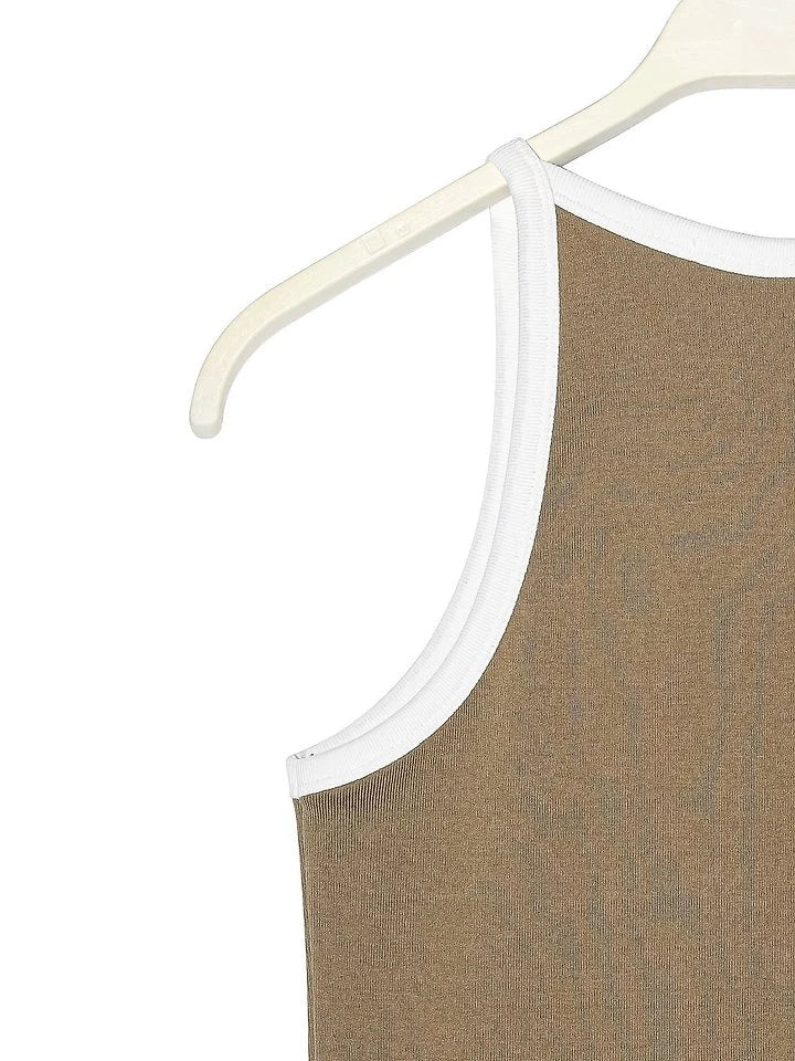 Color-Block Halter Neck Sleeveless Tank Top