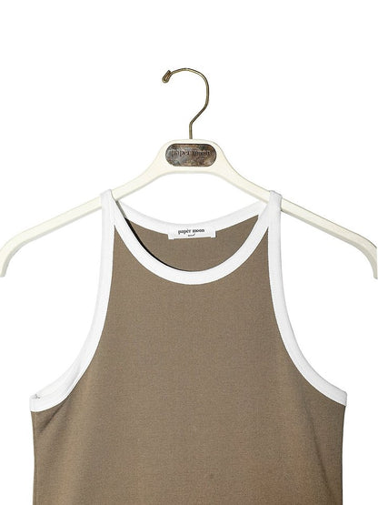 Color-Block Halter Neck Sleeveless Tank Top