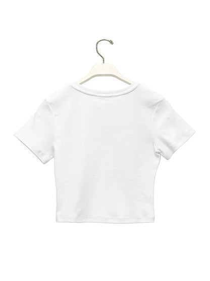 Essential Cropped Tee Women's Summer Short Sleeve Cotton Top