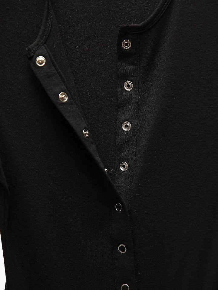 Ring Snap Button Detail Bodysuit