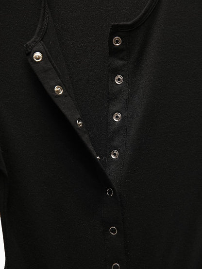 Ring Snap Button Detail Bodysuit