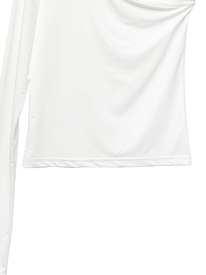 Asymmetric One-Shoulder Long Sleeve Top