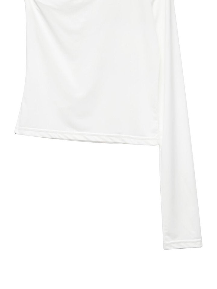 Asymmetric One-Shoulder Long Sleeve Top