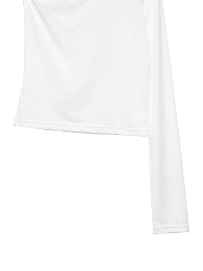 Asymmetric One-Shoulder Long Sleeve Top