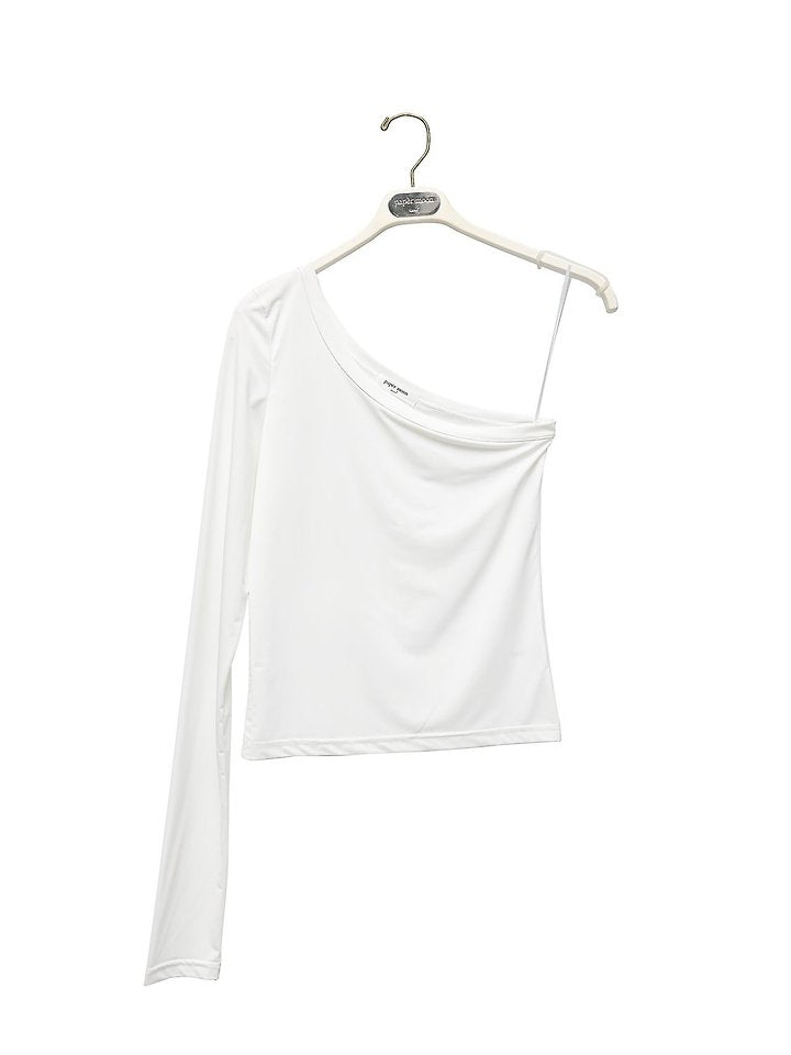Asymmetric One-Shoulder Long Sleeve Top