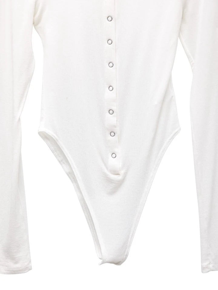 Ring Snap Button Detail Bodysuit
