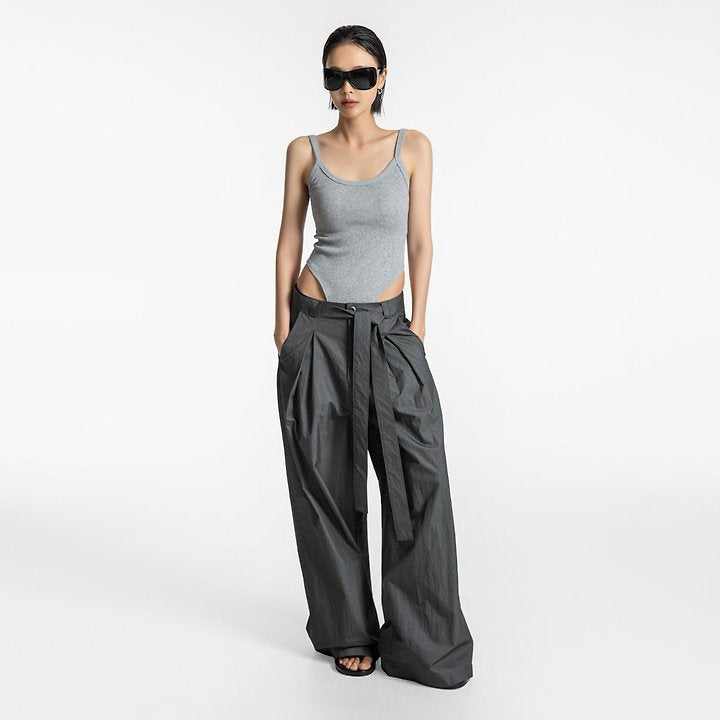 Sleeveless Open-Back Bodysuit