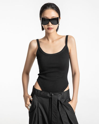 Sleeveless Open-Back Bodysuit