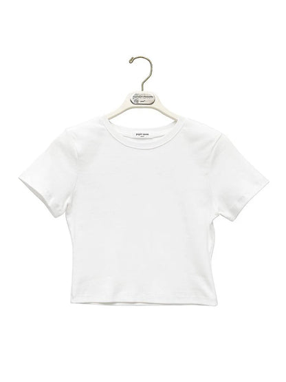 Essential Cropped Tee Women's Summer Short Sleeve Cotton Top