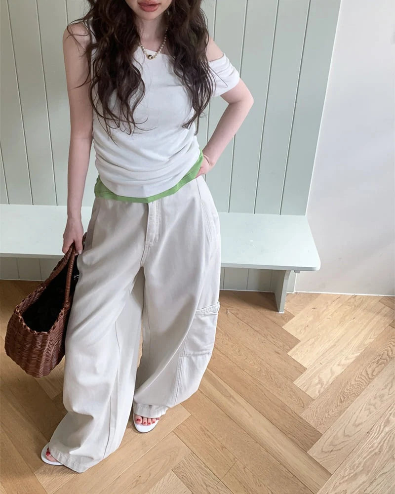 Diagonal Off-Shoulder Tee