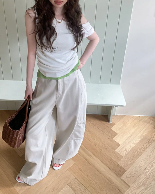Diagonal Off-Shoulder Tee