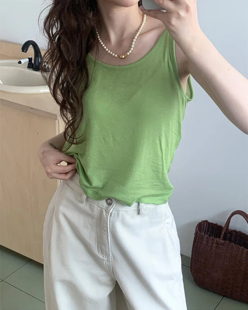 Color Sleeveless Top