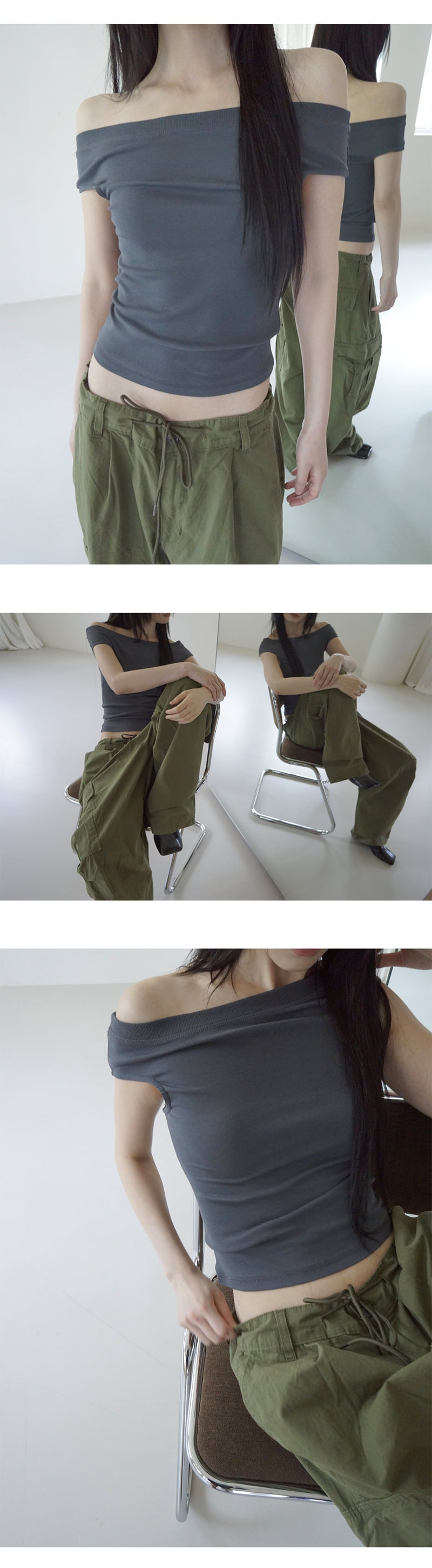 Moss Off Shoulder Top