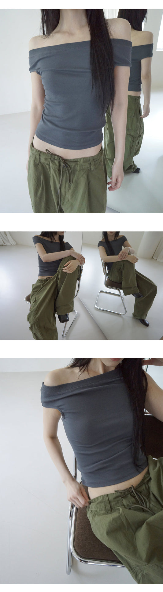 Moss Off Shoulder Top