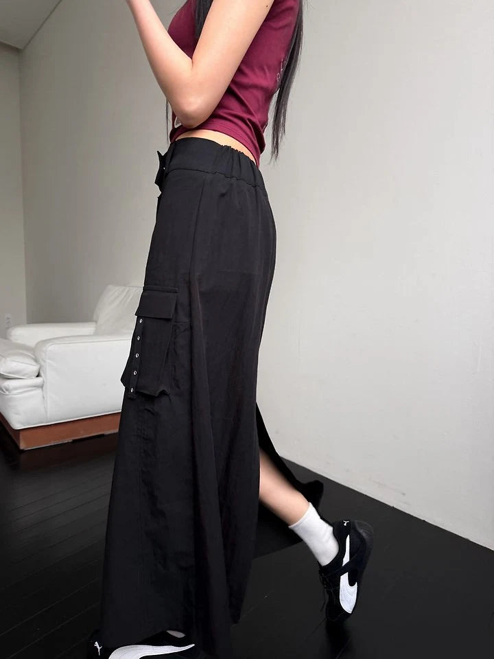 Cargo Slit Long Skirt