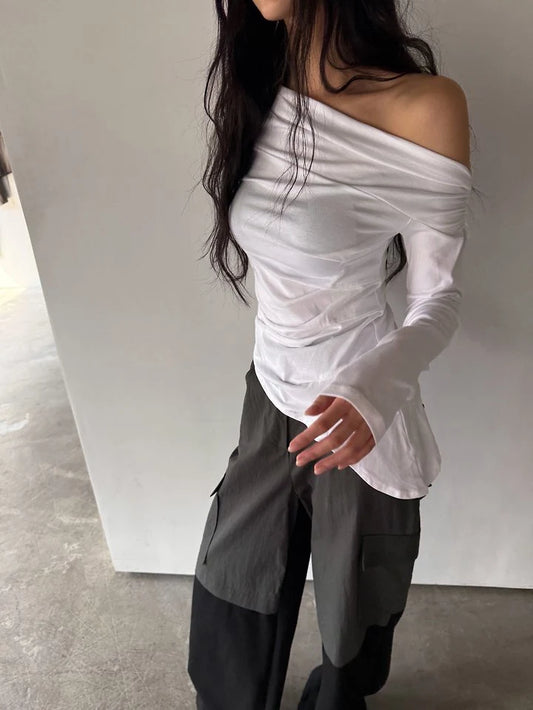 Flow Off Shoulder Unblanace Tee